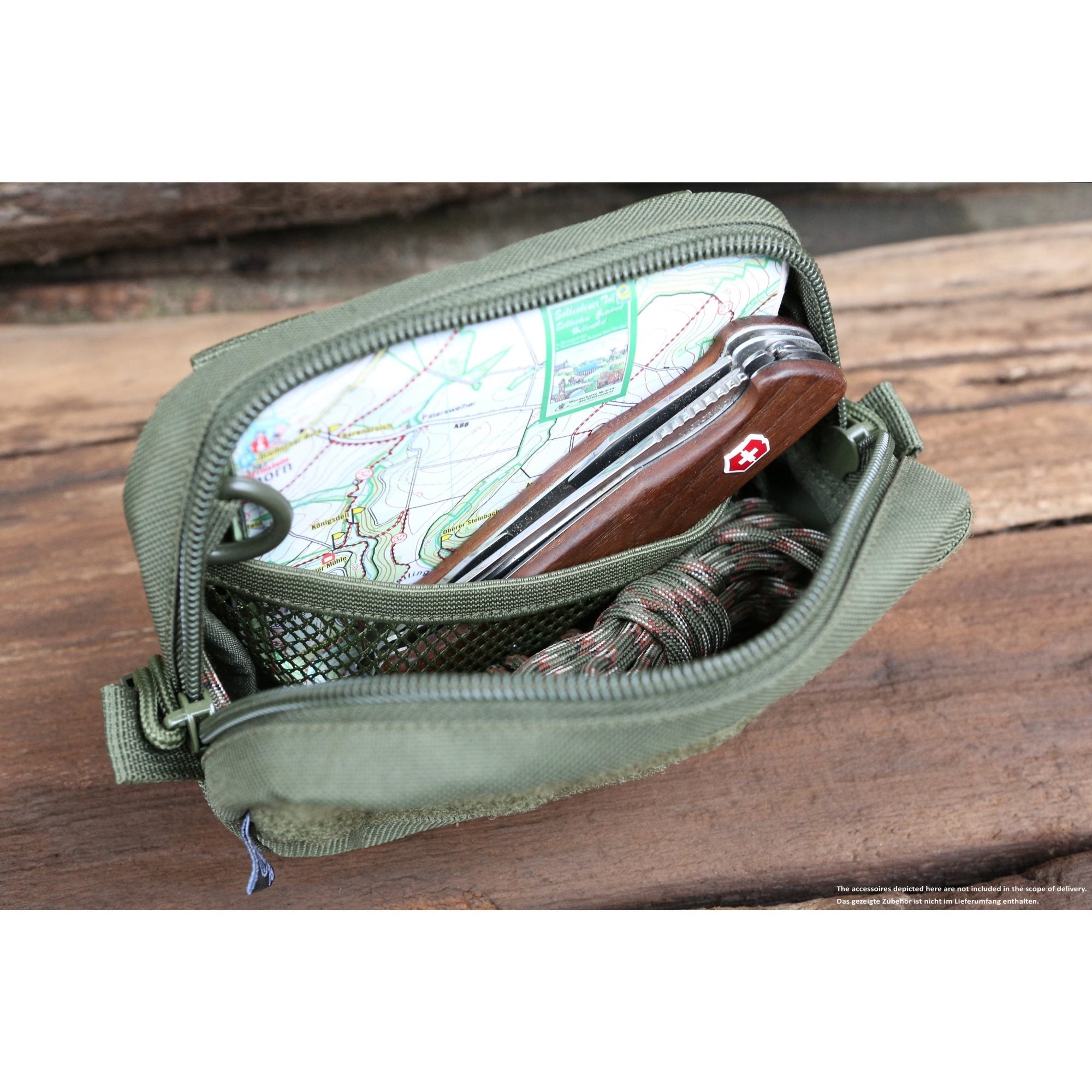 Funda COMPACT MOLLE verde de BRANDIT con sistema MOLLE, panel VELCRO, bolsillo interior de malla y anilla en D