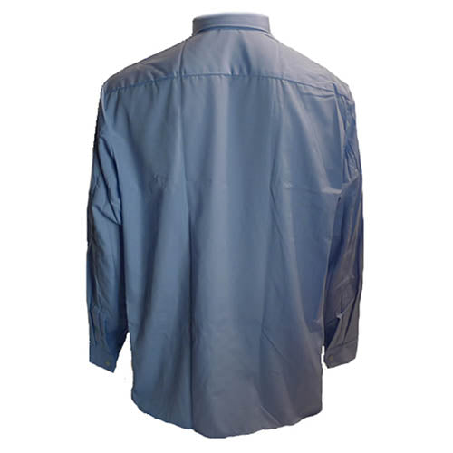 Camisa CO azul claro manga larga con botones, puños con 2 botones, 65% poliéster 35% algodón