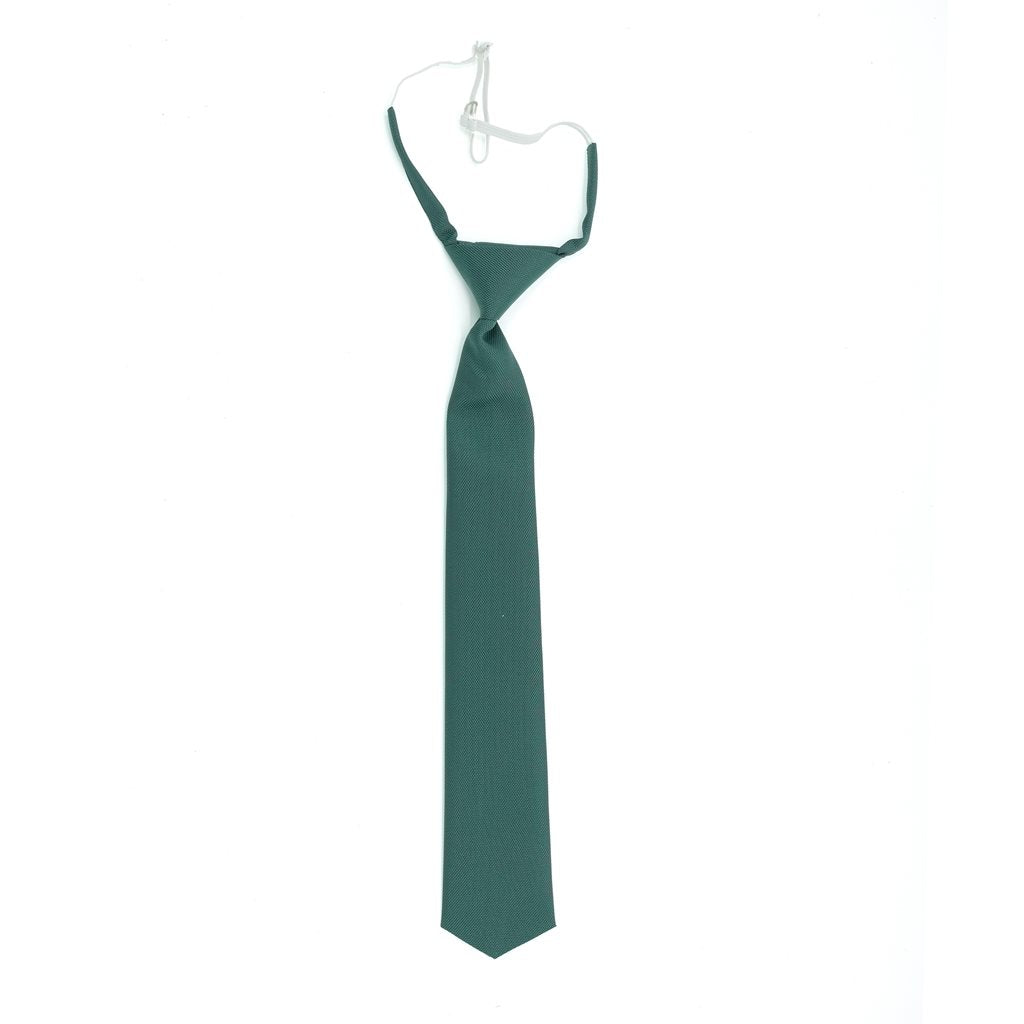 Corbata verde AČR estrecha con goma y nudo fijo