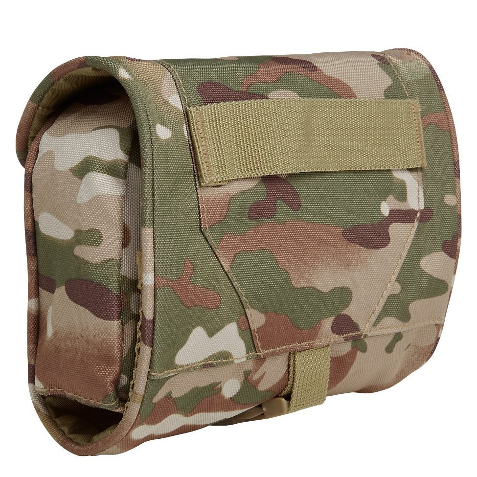 Bolsa MEDIUM para artículos de tocador verde, enrollable con correa ajustable y hebilla de plástico