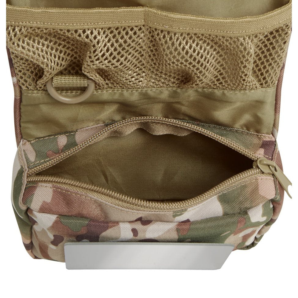 Bolsa MEDIUM para artículos de tocador verde, enrollable con correa ajustable y hebilla de plástico