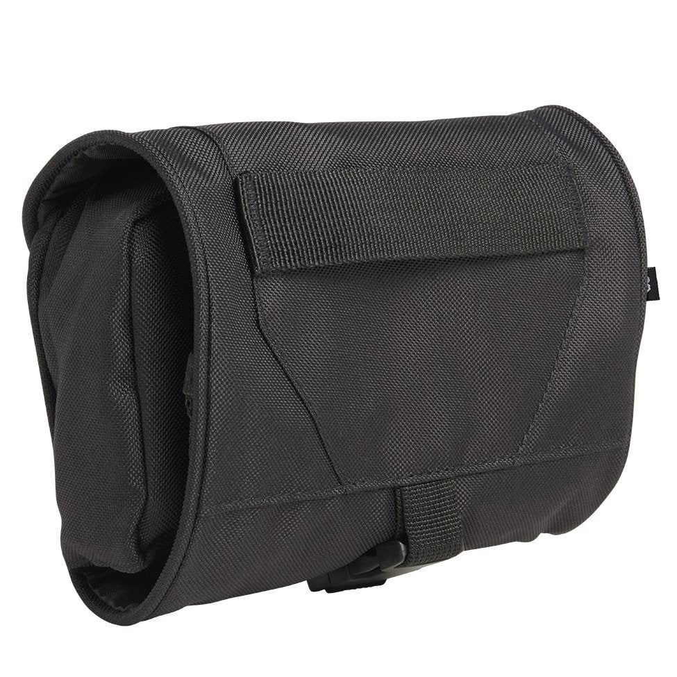 Bolsa MEDIUM para artículos de tocador verde, enrollable con correa ajustable y hebilla de plástico
