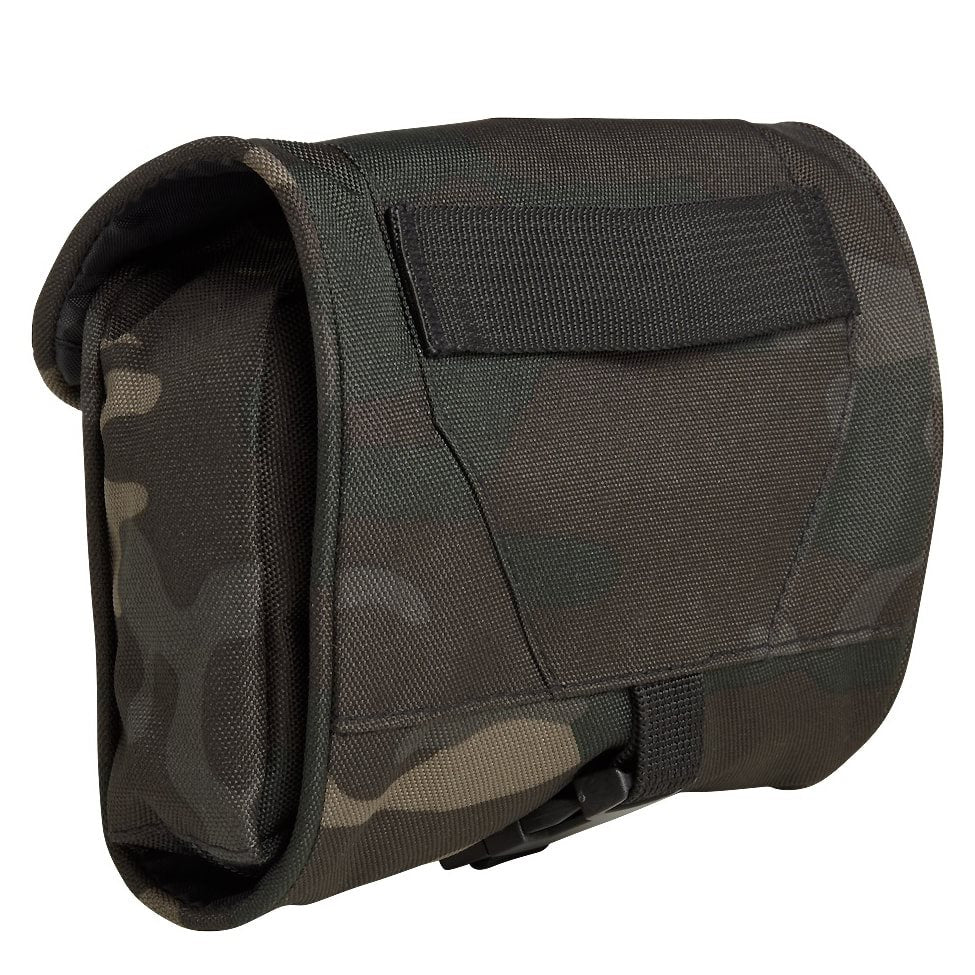 Bolsa MEDIUM para artículos de tocador verde, enrollable con correa ajustable y hebilla de plástico