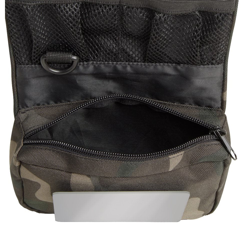 Bolsa MEDIUM para artículos de tocador verde, enrollable con correa ajustable y hebilla de plástico