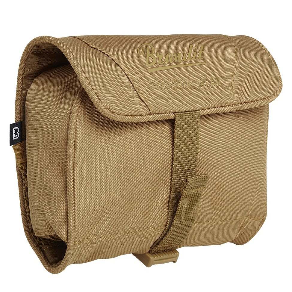 Bolsa MEDIUM para artículos de tocador verde, enrollable con correa ajustable y hebilla de plástico