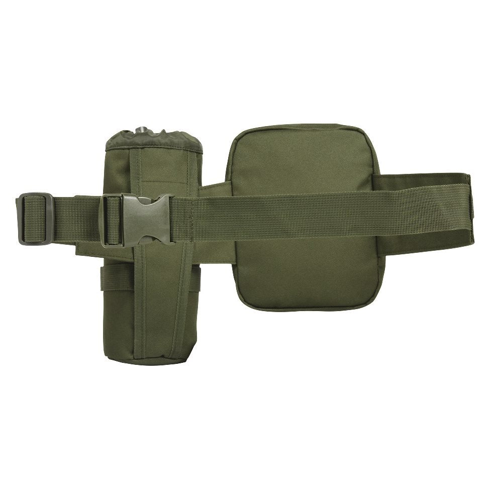 Riñonera ALLROUND verde con funda para botella y cinturón táctico de BRANDIT