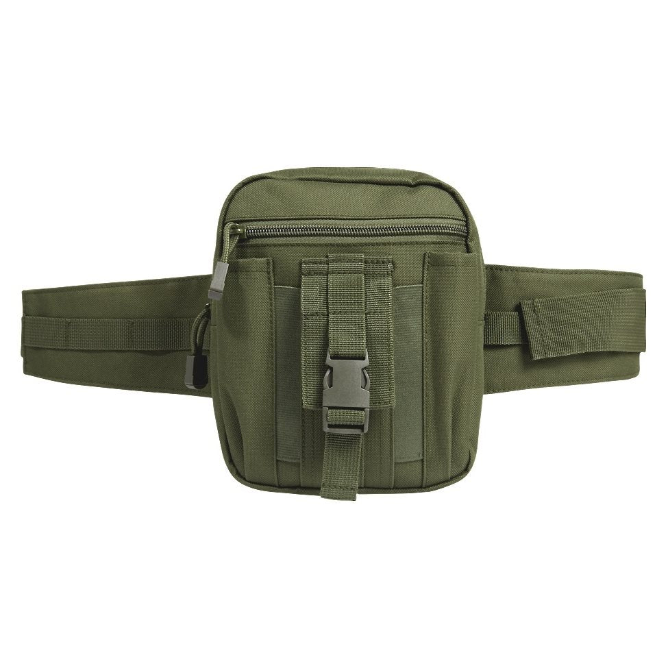 Riñonera ALLROUND verde con funda para botella y cinturón táctico de BRANDIT