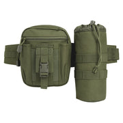 Riñonera ALLROUND verde con funda para botella y cinturón táctico de BRANDIT