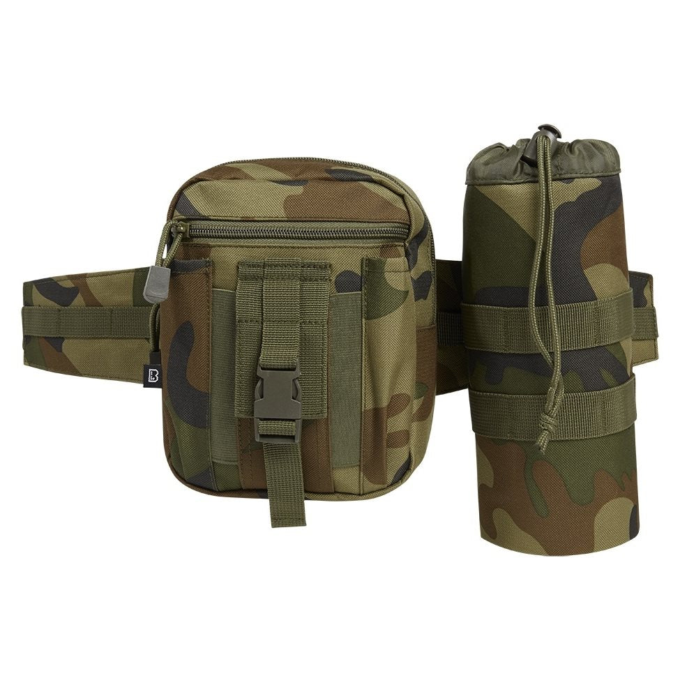Riñonera ALLROUND verde con funda para botella y cinturón táctico de BRANDIT