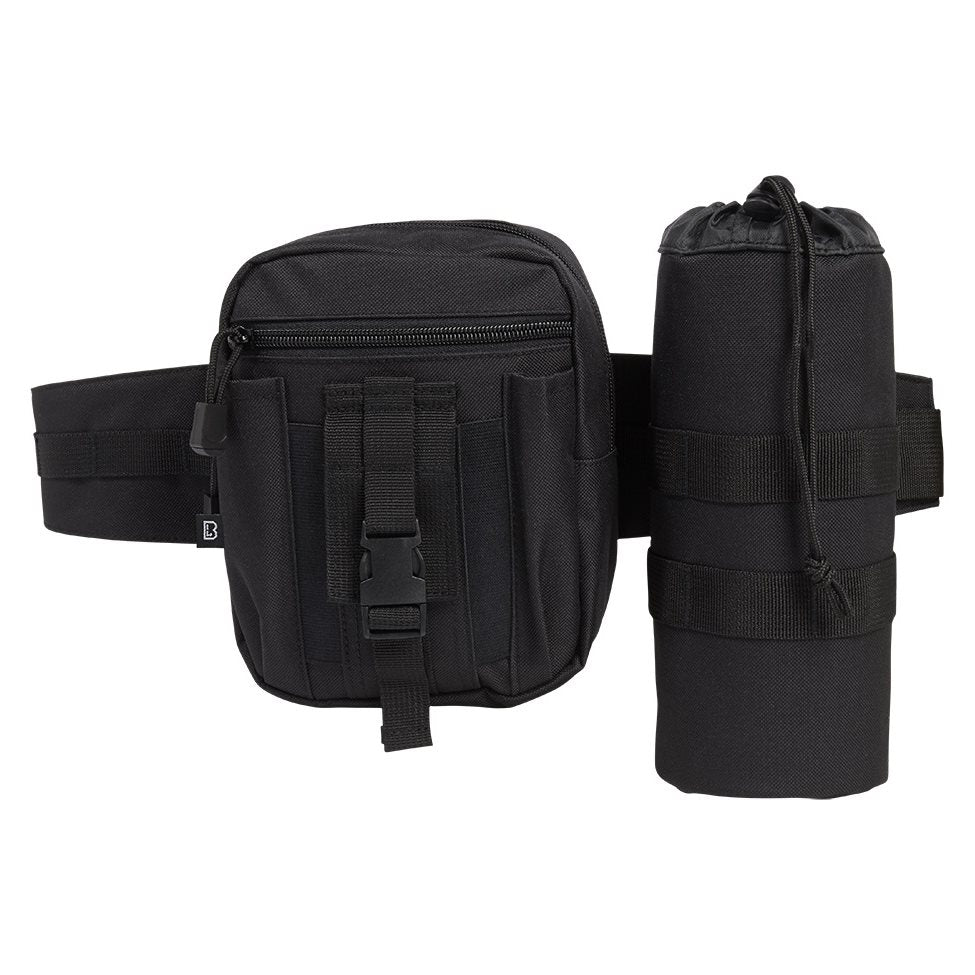 Riñonera ALLROUND verde con funda para botella y cinturón táctico de BRANDIT