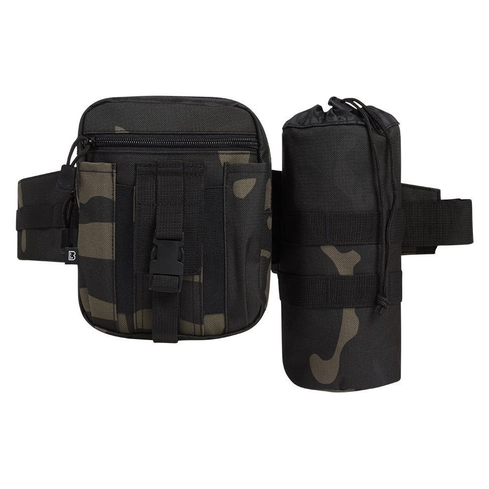 Riñonera ALLROUND verde con funda para botella y cinturón táctico de BRANDIT