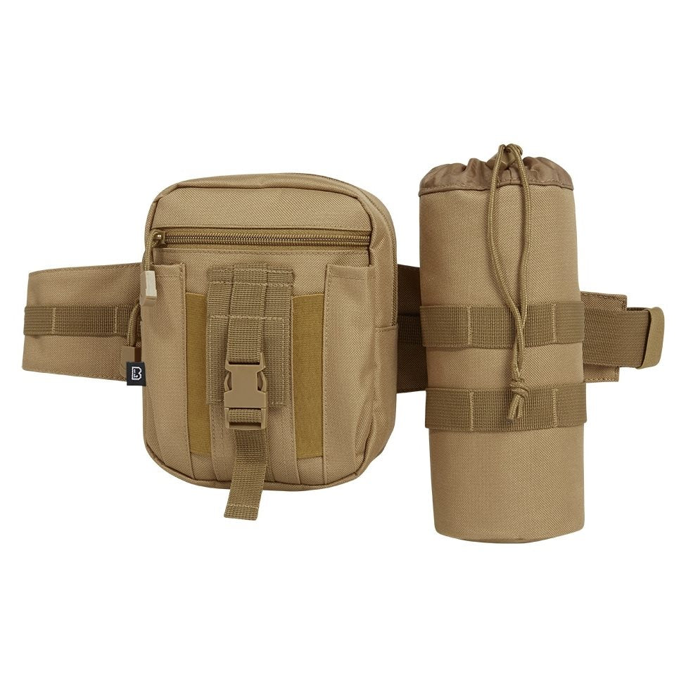Riñonera ALLROUND verde con funda para botella y cinturón táctico de BRANDIT