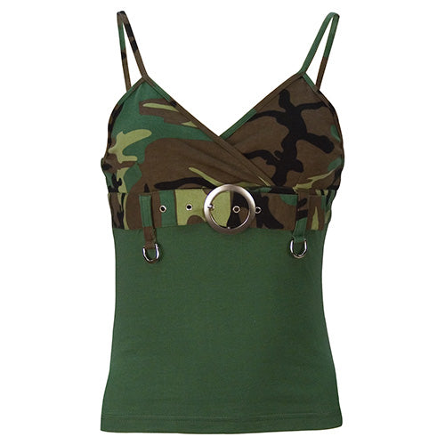 Top de tirantes mujer WOODLAND con hebilla ajustable, 100% algodón