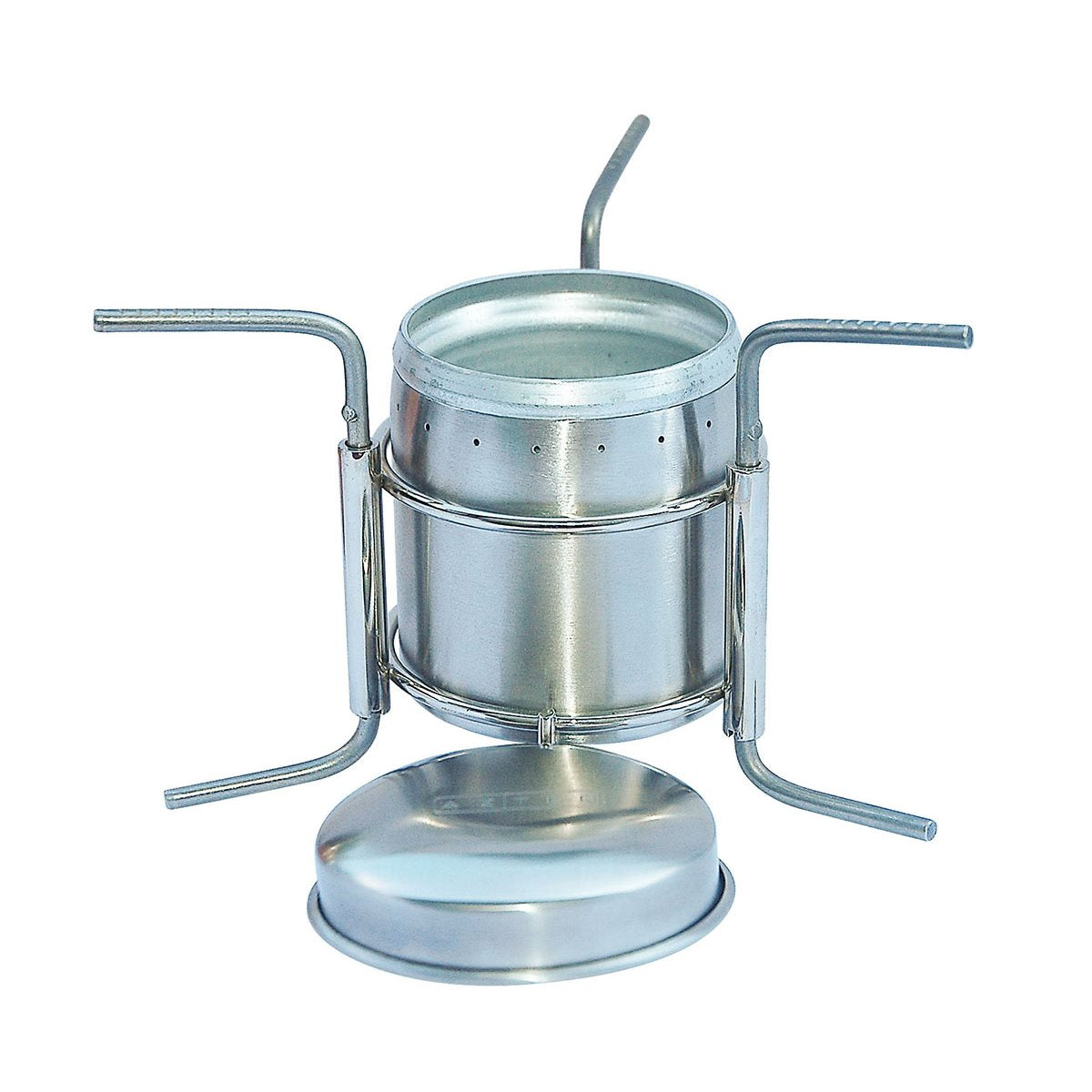 Hornillo de alcohol SPIRITUS en acero inoxidable, altura aprox. 10 cm, 720 g