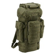 Mochila táctica BRANDIT MOLLE verde 66 L con 4 bolsillos externos y compartimento dividido