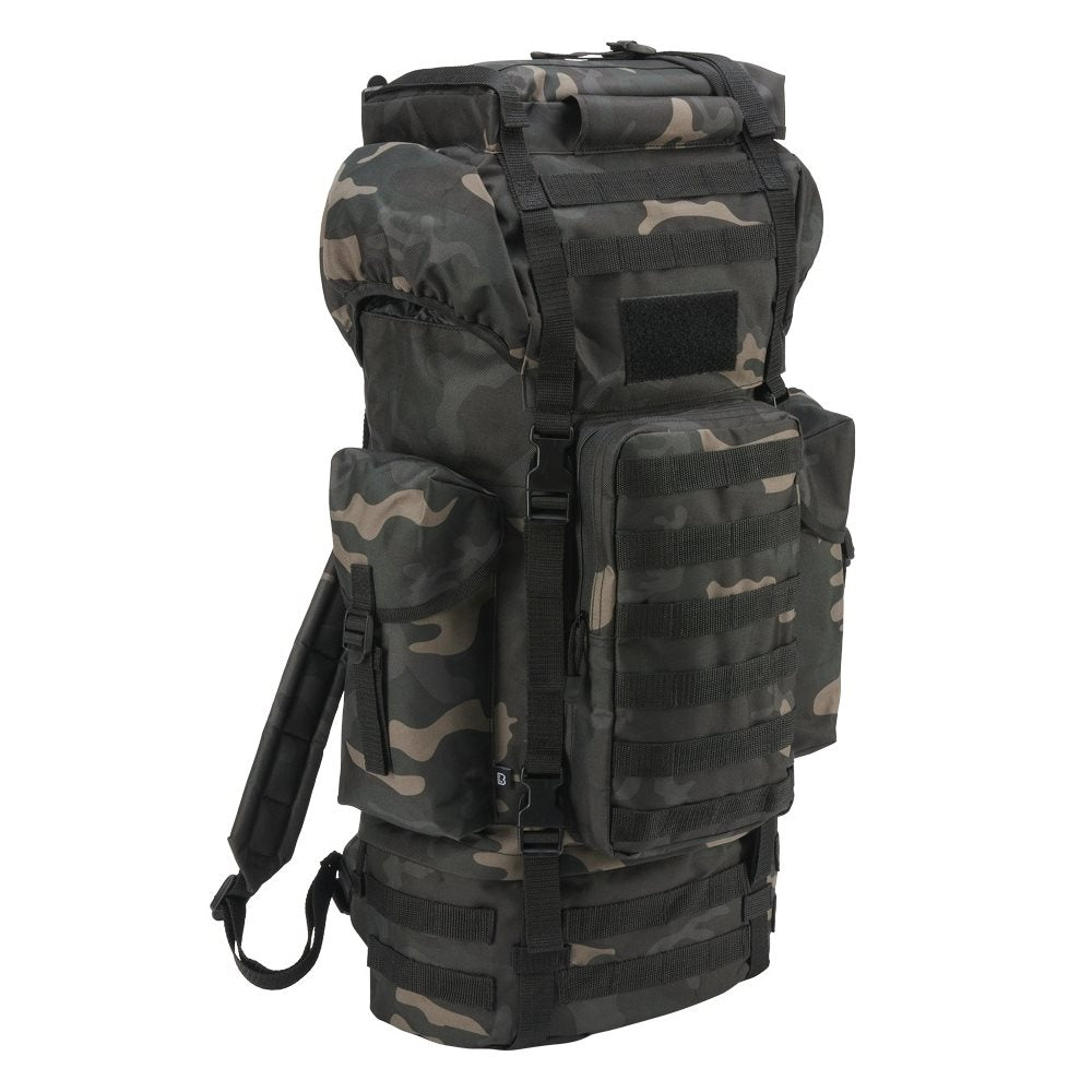 Mochila táctica BRANDIT MOLLE verde 66 L con 4 bolsillos externos y compartimento dividido
