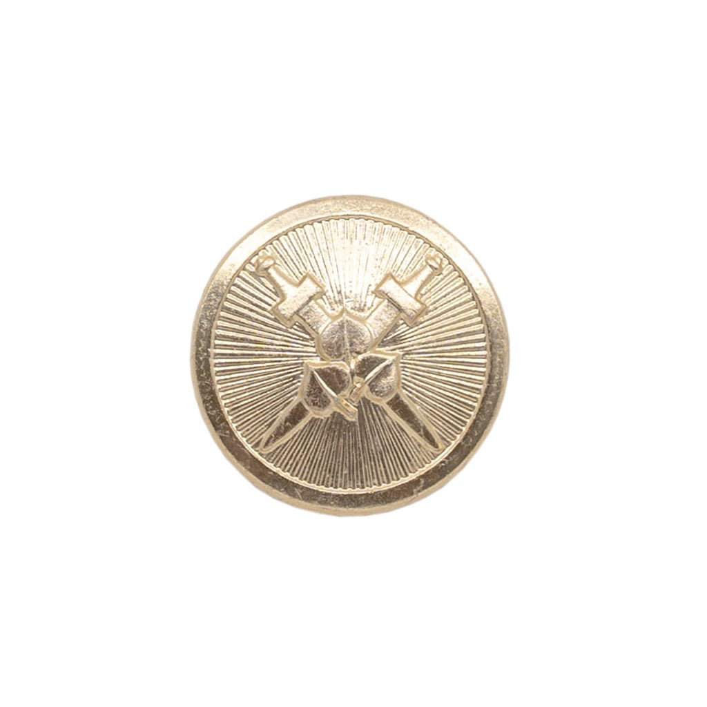 Botón dorado 25 mm con emblema SK (espadas y hojas)