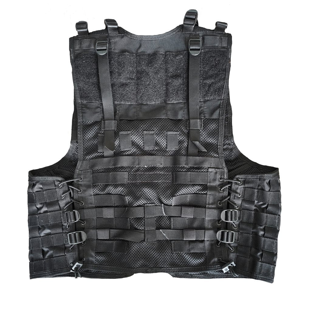 Chaleco táctico VZVP-2006 MOE negro, modular con anclaje cruzado para fundas, como nuevo