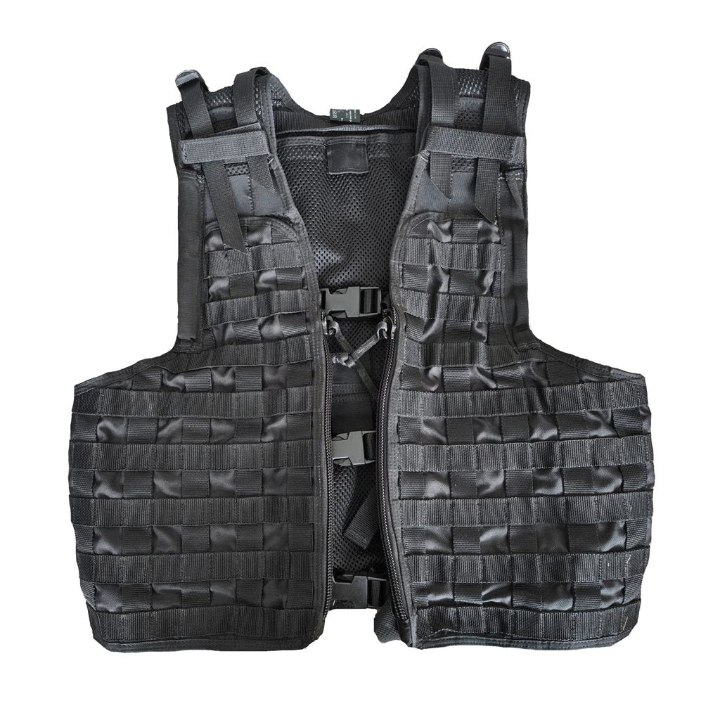 Chaleco táctico VZVP-2006 MOE negro, modular con anclaje cruzado para fundas, como nuevo