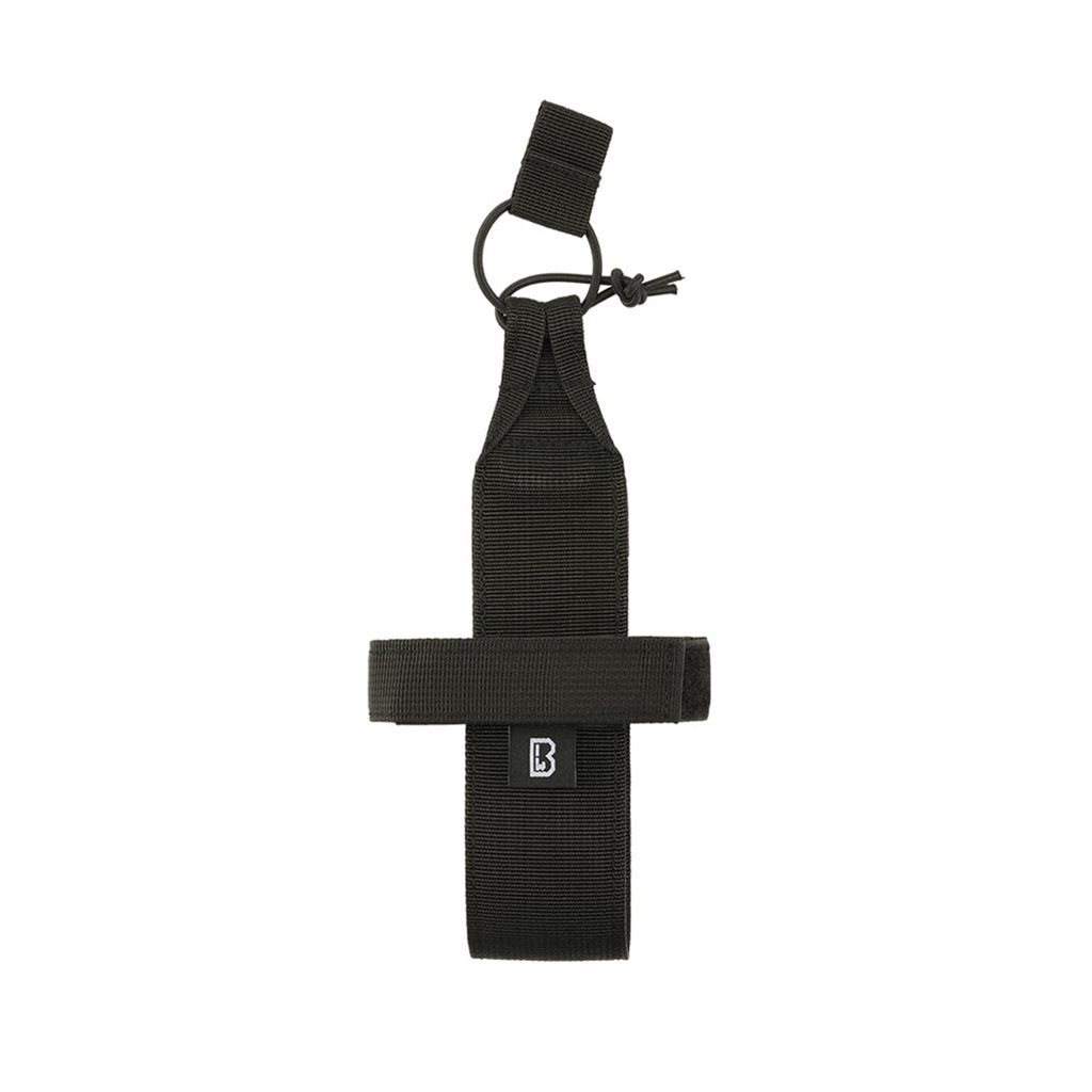 Funda FLEX MOLLE Medium para botella negra en 600D poliéster, compatible con MOLLE/PALS