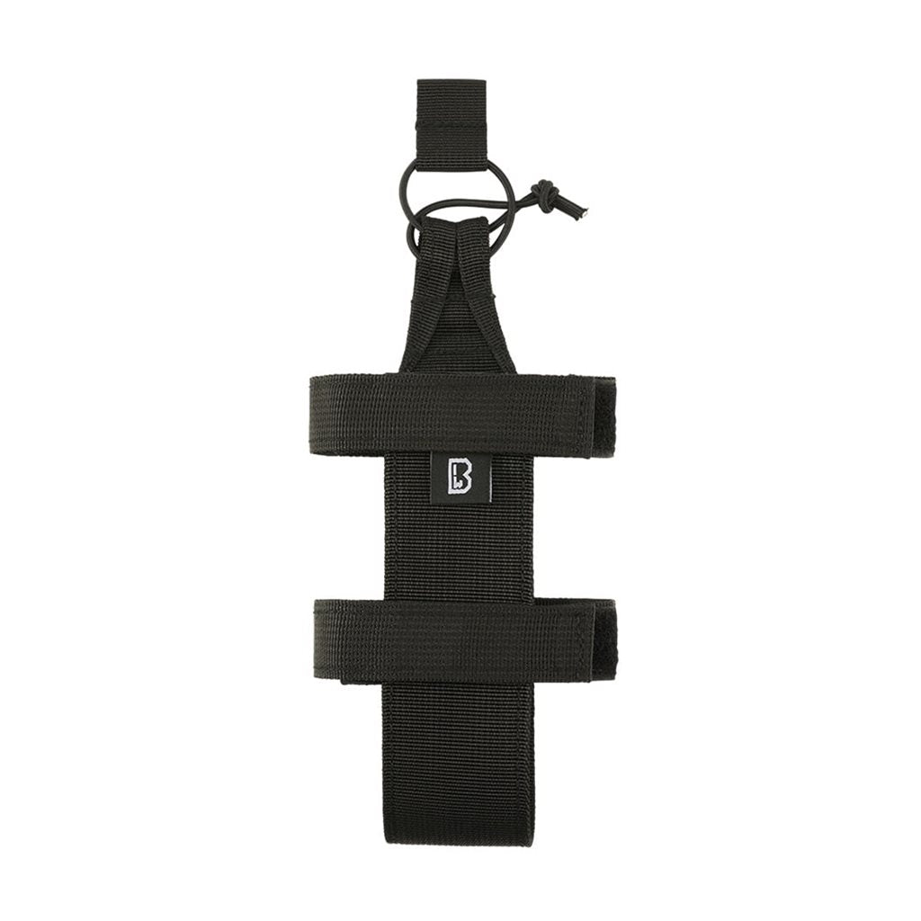 Funda FLEX MOLLE Large para botella en negro, poliéster 600D, compatible con MOLLE/PALS y apta para cinturón