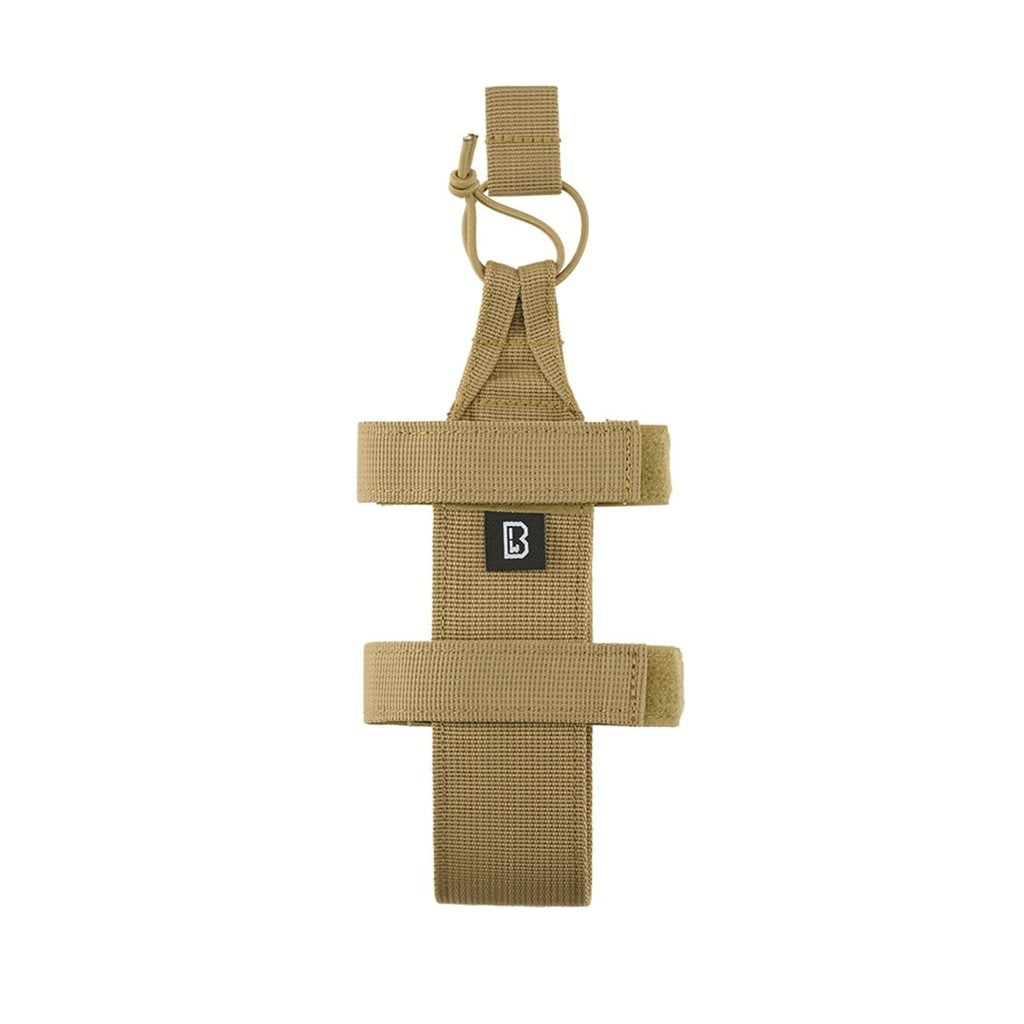 Funda FLEX MOLLE Large para botella en negro, poliéster 600D, compatible con MOLLE/PALS y apta para cinturón