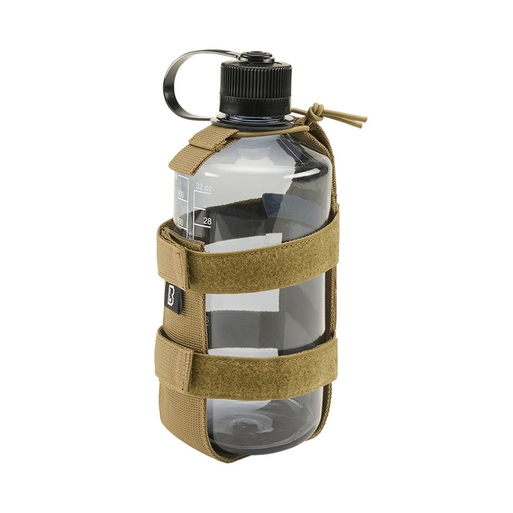 Funda FLEX MOLLE Large para botella en negro, poliéster 600D, compatible con MOLLE/PALS y apta para cinturón