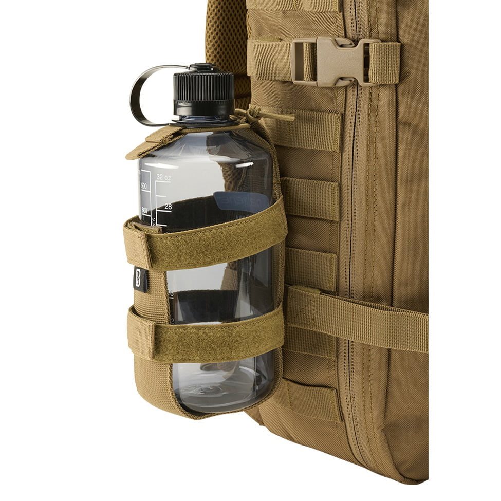 Funda FLEX MOLLE Large para botella en negro, poliéster 600D, compatible con MOLLE/PALS y apta para cinturón