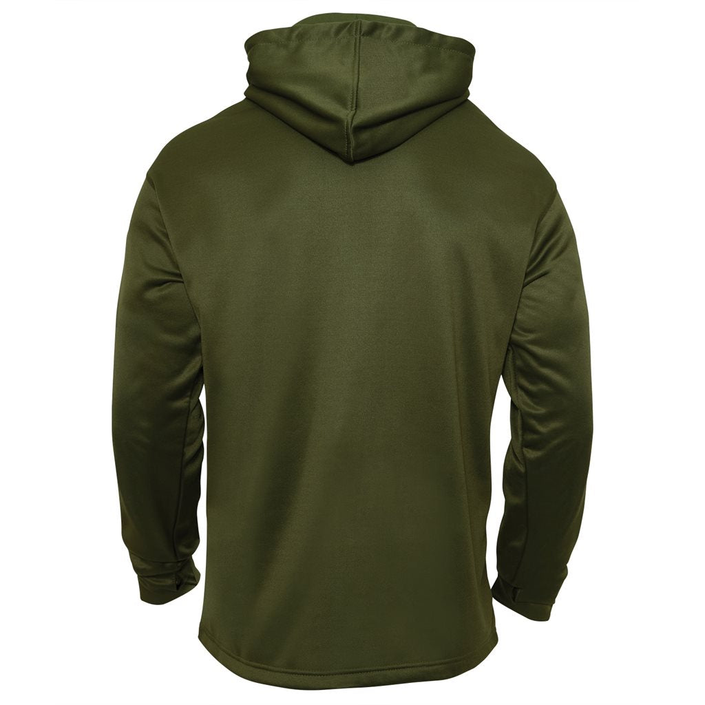 Sudadera con capucha CONCEALED CARRY verde con bandera US y bolsillo para porte oculto