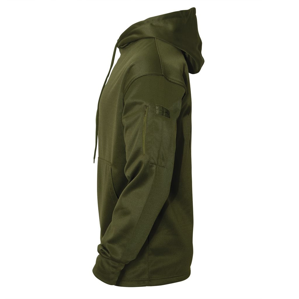 Sudadera con capucha CONCEALED CARRY verde con bandera US y bolsillo para porte oculto