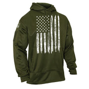 Sudadera con capucha CONCEALED CARRY verde con bandera US y bolsillo para porte oculto