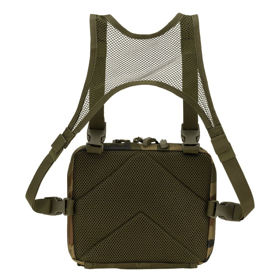 Bolsa de pecho US Cooper Chest Pack Woodland en 600D con sistema MOLLE y tiras de velcro