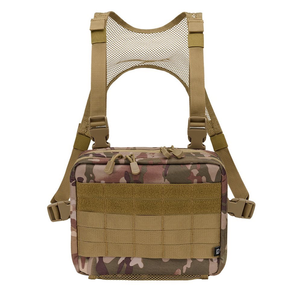 Bolsa de pecho US Cooper Chest Pack Woodland en 600D con sistema MOLLE y tiras de velcro