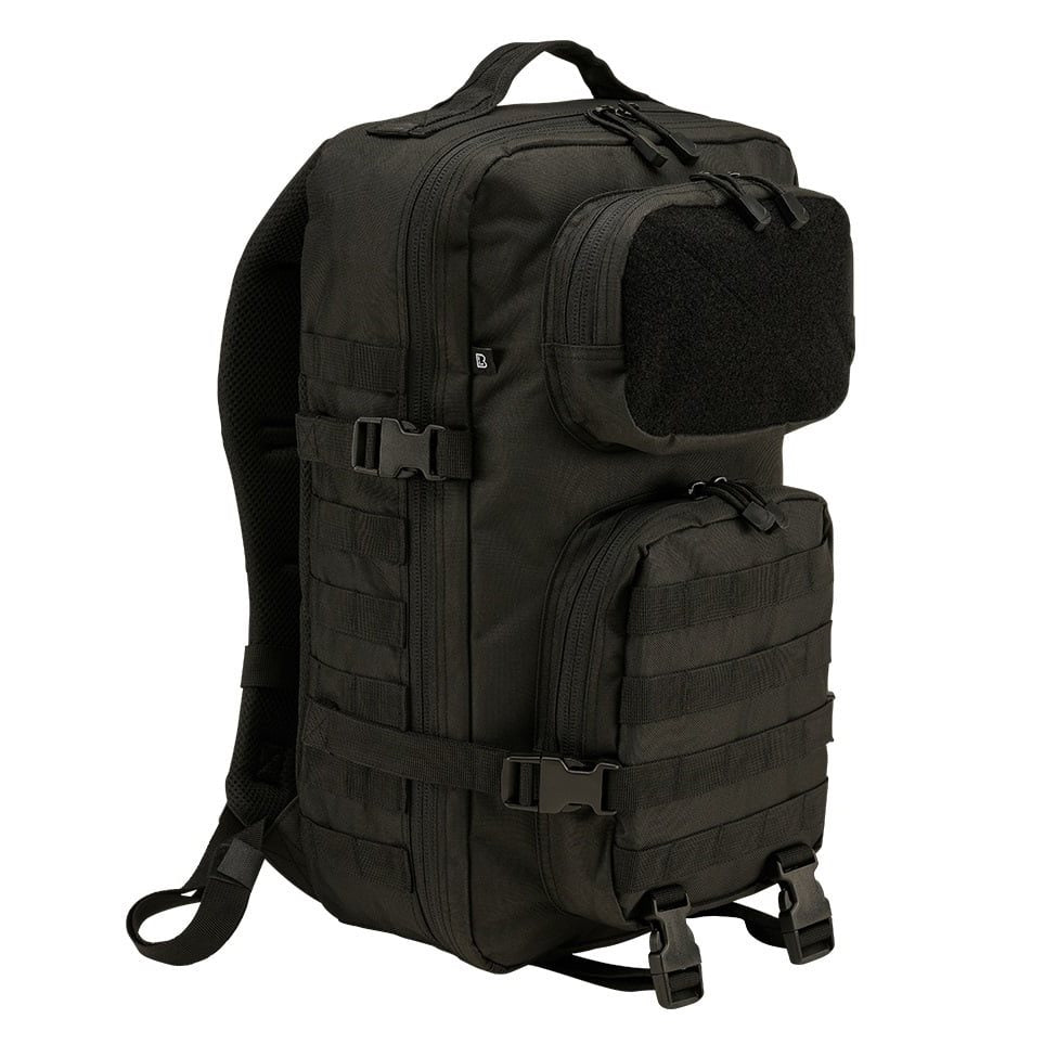 Mochila táctica US Cooper Velcro grande negra, vista frontal