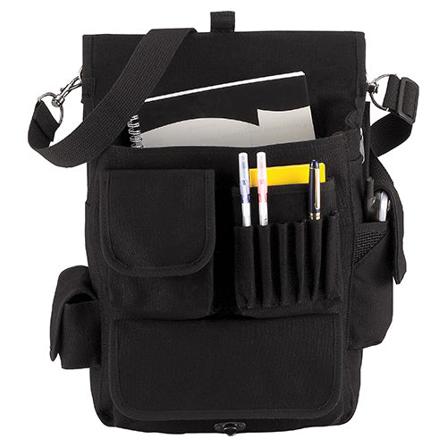 Bolso bandolera vintage M-51 negro de lona 30 x 35 x 15 cm