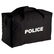 Bolsa grande negra POLICE de lona de algodon con cierre cremallera, 61 x 38 x 33 cm