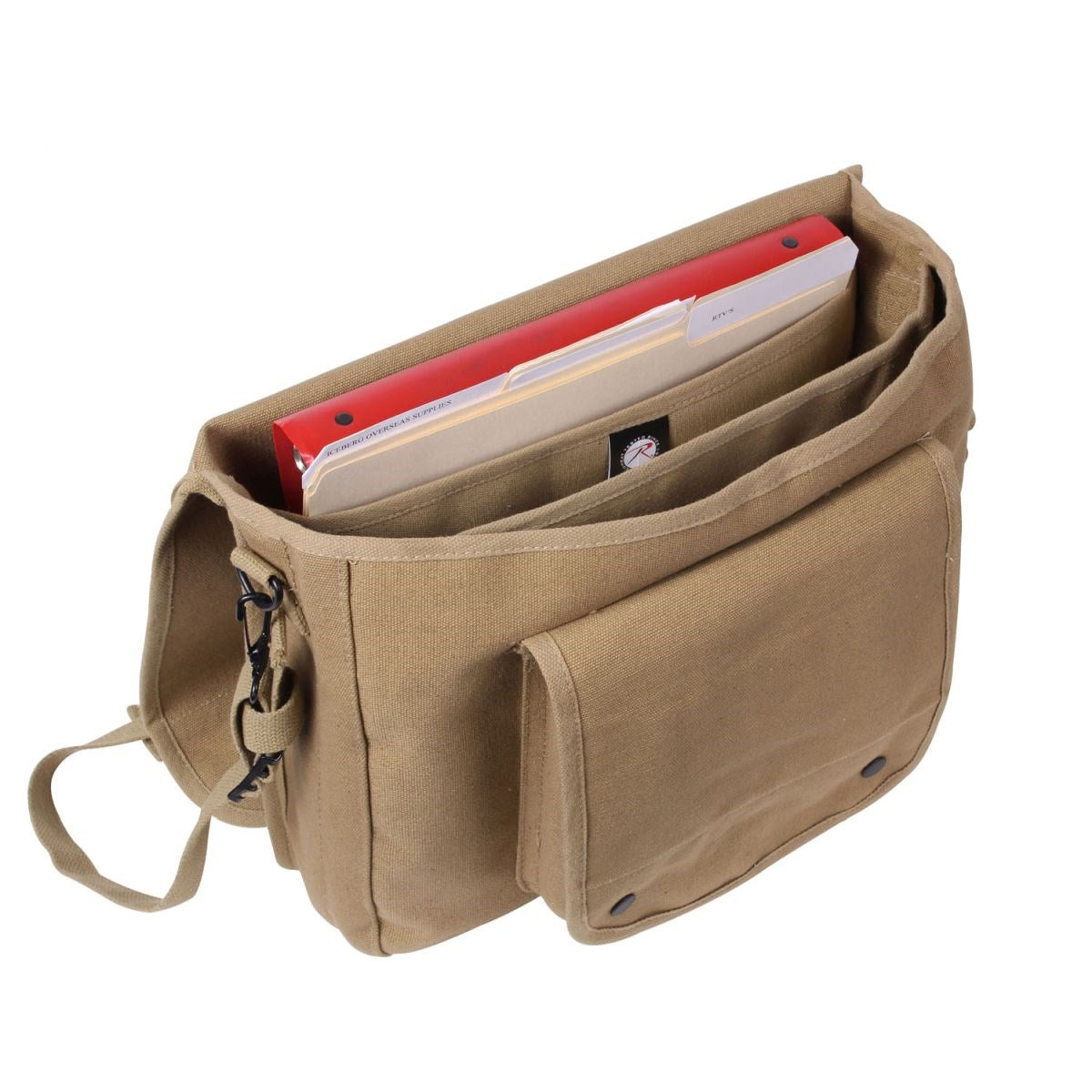 Bolsa bandolera ISRAELI PARATROOPER negra de lona de algodón, 38×28×10 cm