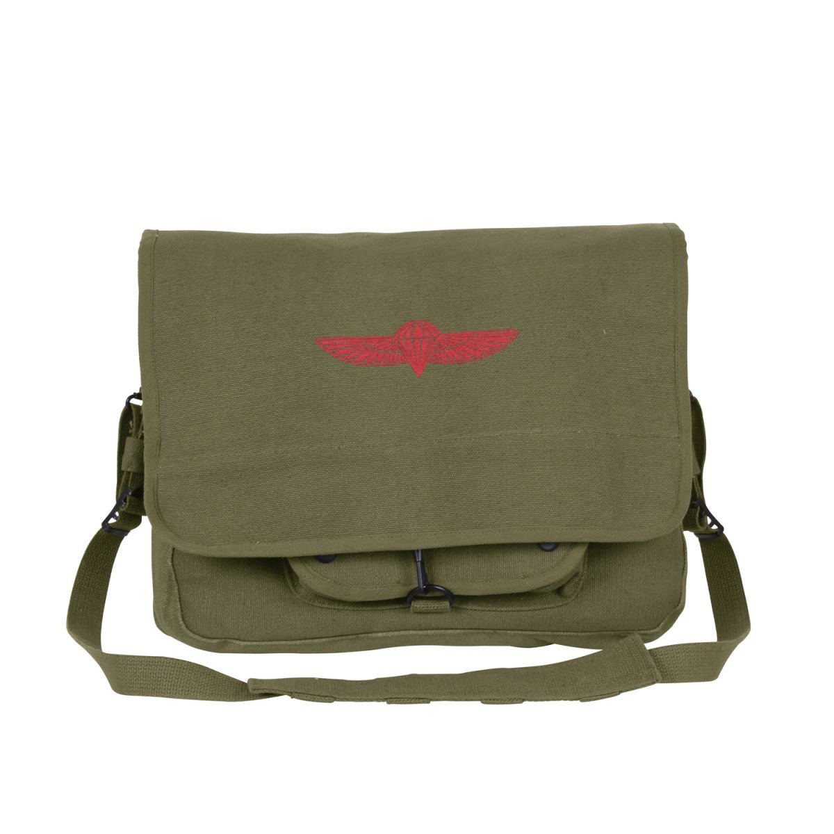 Bolsa bandolera ISRAELI PARATROOPER khaki con bolsillo exterior doble