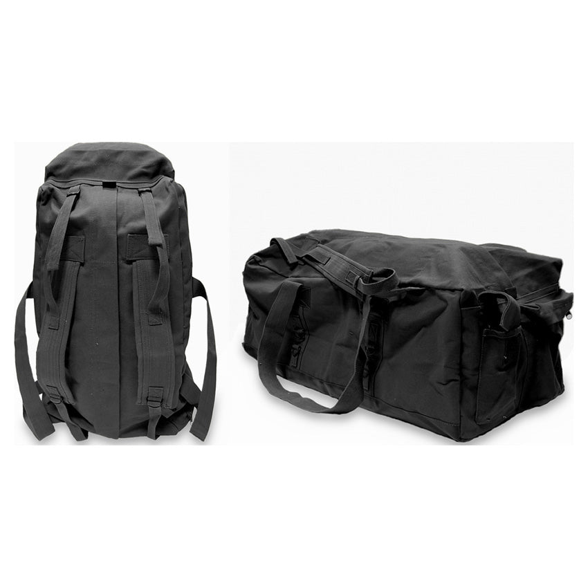 Bolsa duffle táctica MOSSAD negra, extragrande, base de PVC impermeable