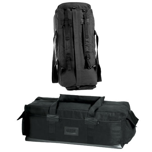 Bolsa duffle táctica MOSSAD negra, extragrande, base de PVC impermeable