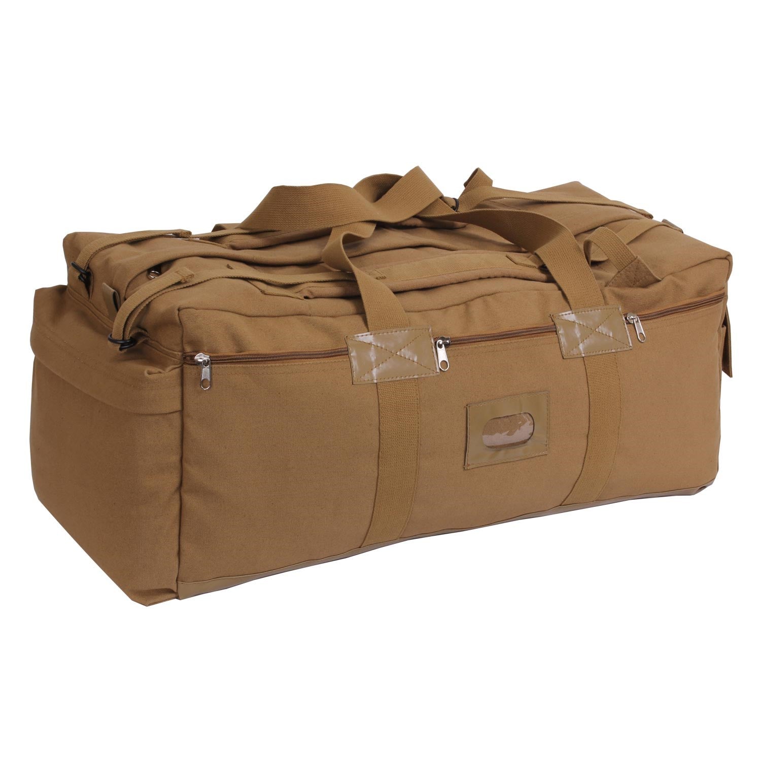 Bolsa MOSSAD TACTICAL DUFFLE negra, casi 100 L, lona de algodón y fondo PVC impermeable