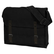 Bolsa de hombro de algodón vintage con cierre de correas de cuero, 30×28×9 cm