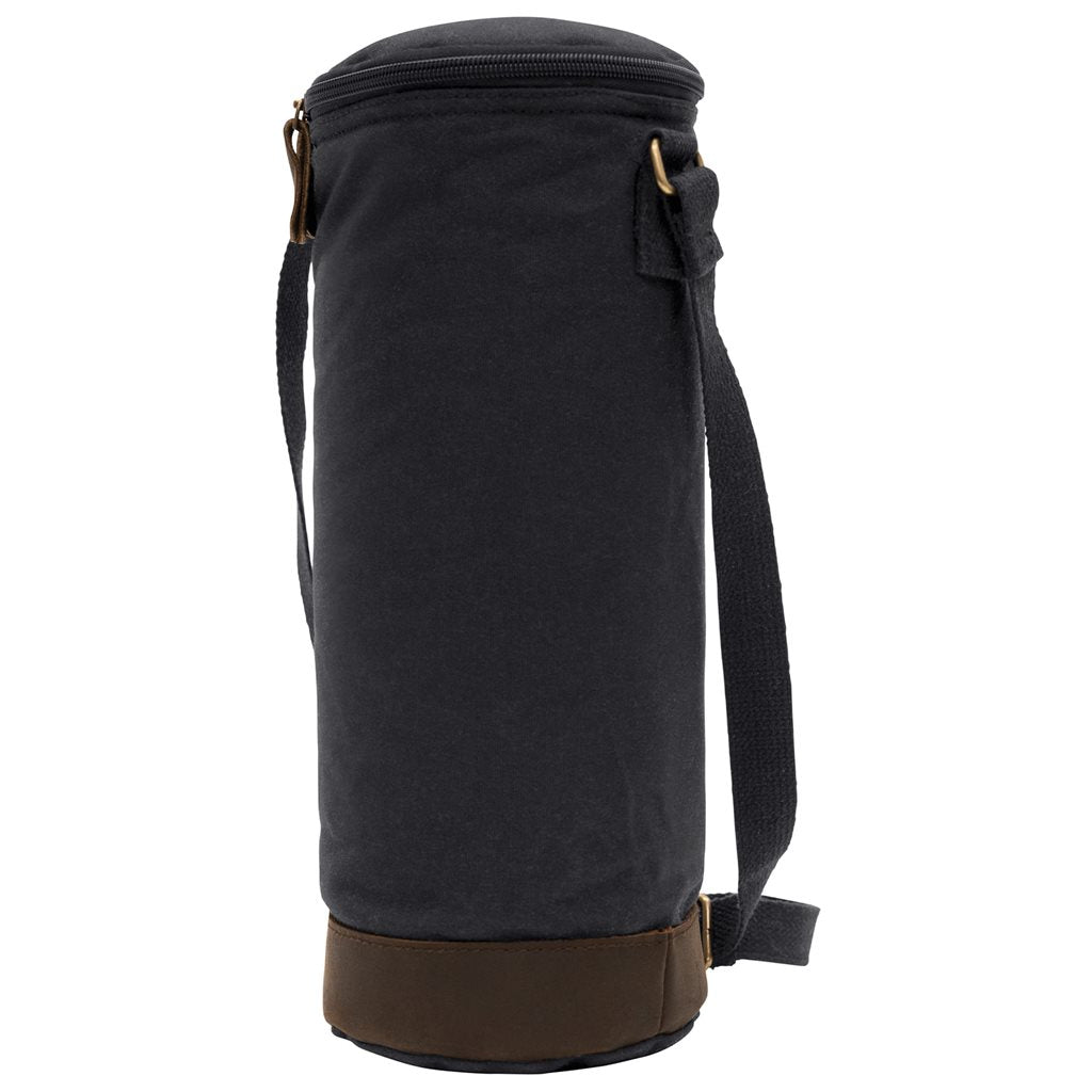 Bolsa isotérmica verde para bebidas, exterior de lona de algodón encerado y forro aislante de poliéster