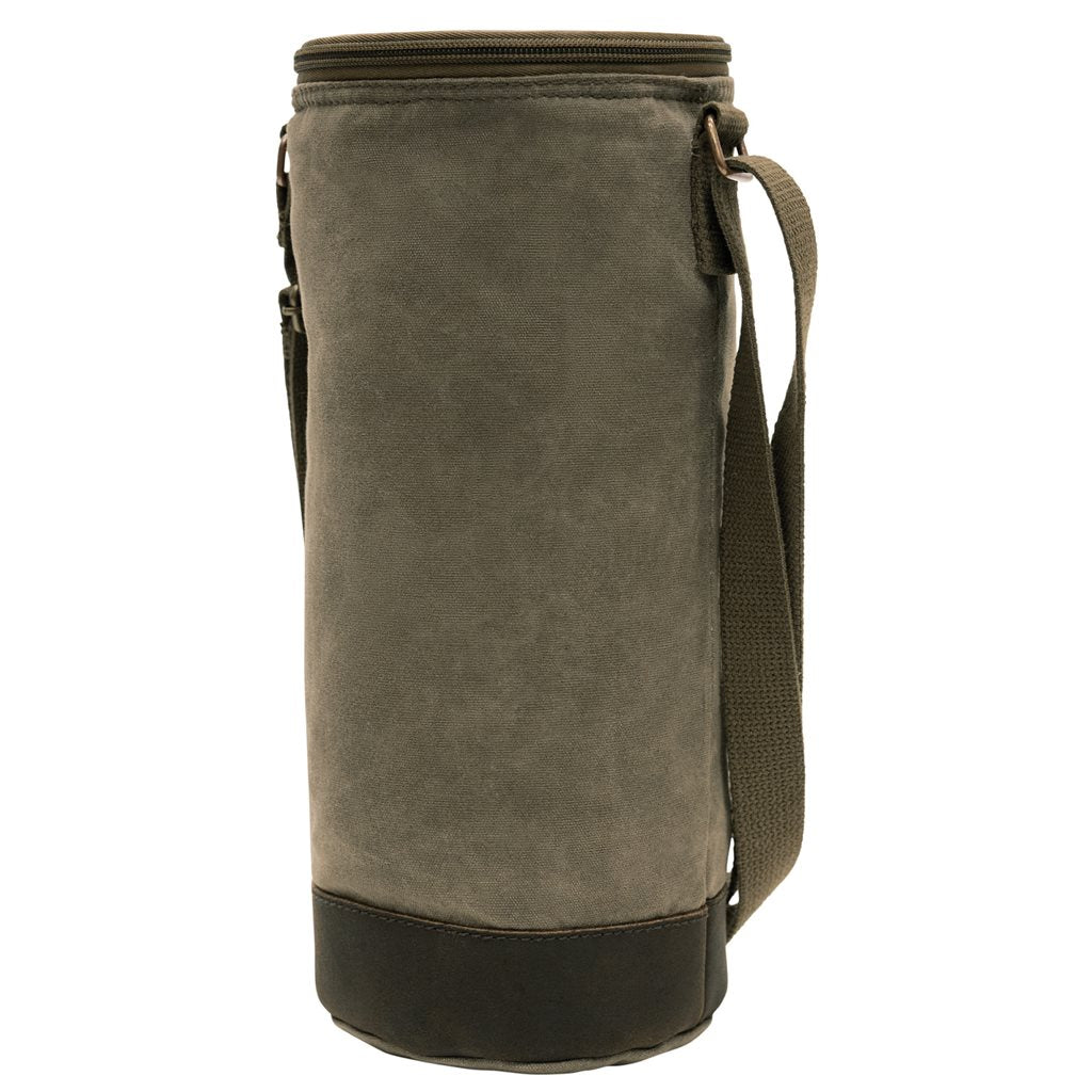 Bolsa WINE negra para bebidas frías o calientes con lona de algodón encerado e interior aislante
