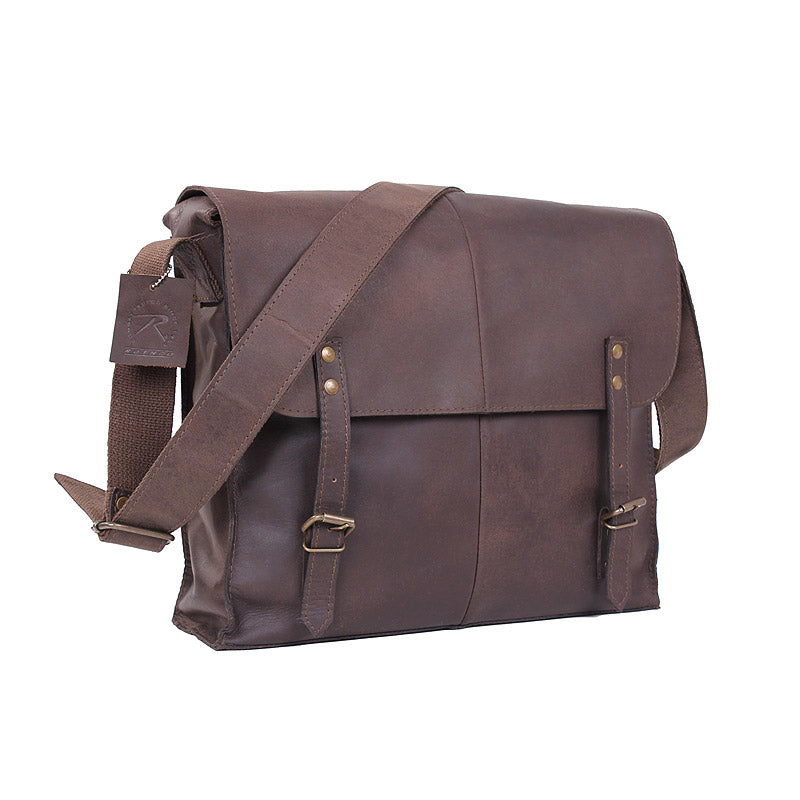Bolso bandolera MEDIC de piel con forro de lona, estilo maletín médico