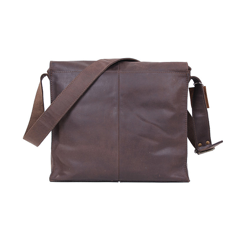 Bolso bandolera MEDIC de piel con forro de lona, estilo maletín médico