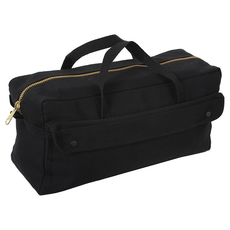 Bolsa de herramientas JUMBO MECHANICS, lona negra con cremallera de latón