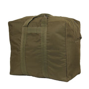 Bolsa piloto AVIATOR verde en nylon 1000D, cierre con cremallera y solapa con broches, 56x50x30 cm