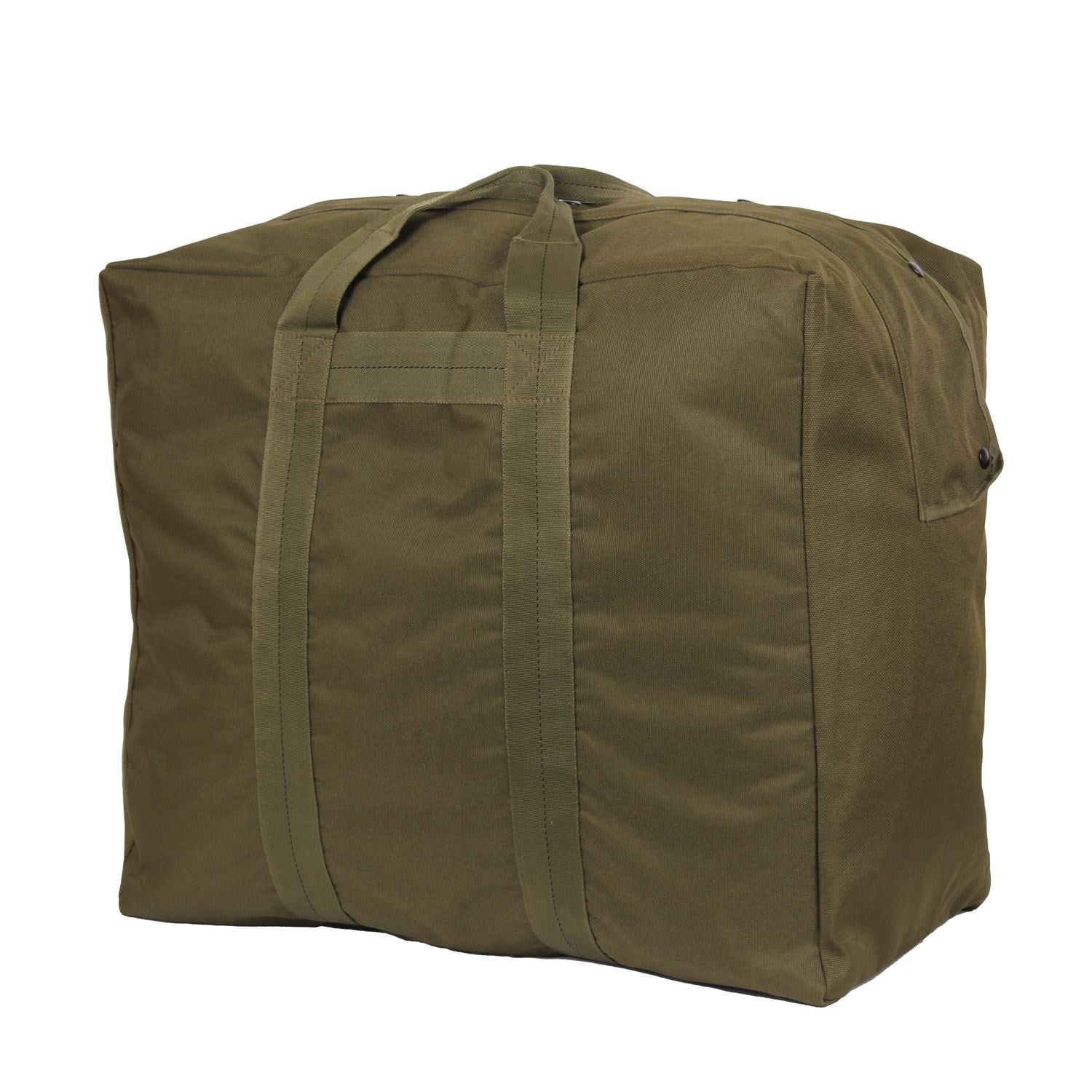Bolsa piloto AVIATOR verde en nylon 1000D, cierre con cremallera y solapa con broches, 56x50x30 cm