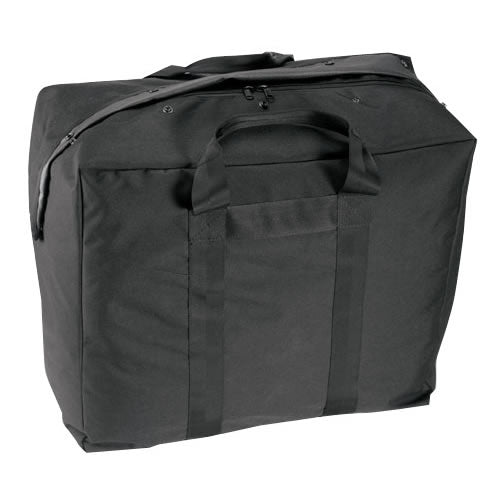 Bolsa piloto AVIATOR verde en nylon 1000D, cierre con cremallera y solapa con broches, 56x50x30 cm